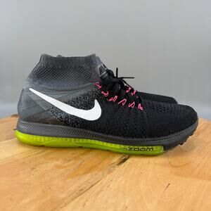 Nike Zoom All Out Flyknit Women's Size 9 Shoes Running Sneakers Black Green